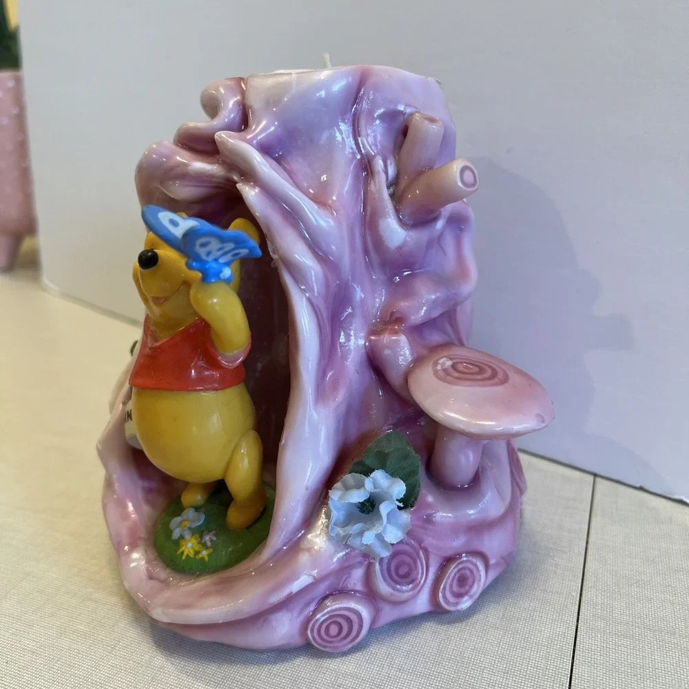 Winnie the Pooh Hand-Carved Candle Vtg Hundred Acre Wood 5.5